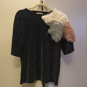 Zara fur shoulder top (from Paris Zara)